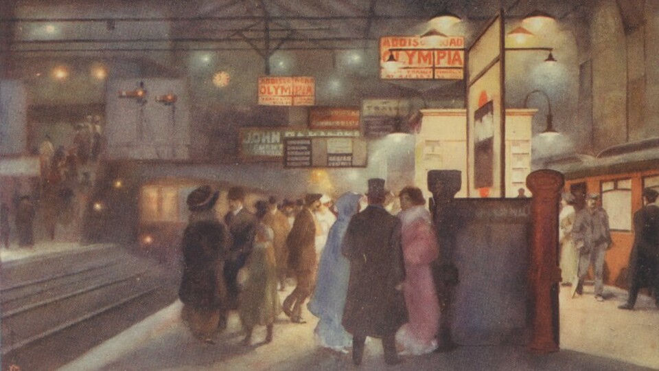 Earl's Court Station by Japanese artist Yoshio Markino; links to news story