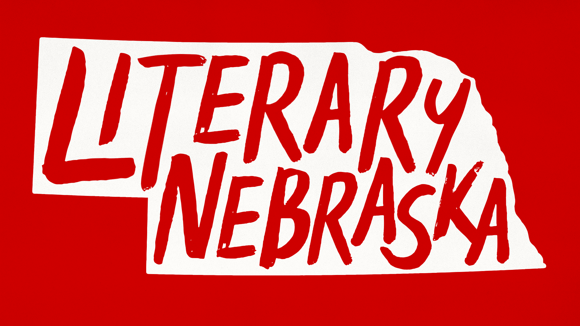 Literary Nebraska logo - handwritten text inside state silhouette; links to news story