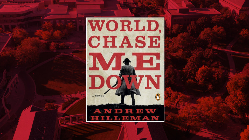Cover of WORLD, CHASE ME DOWN by Andrew Hilleman; links to news story