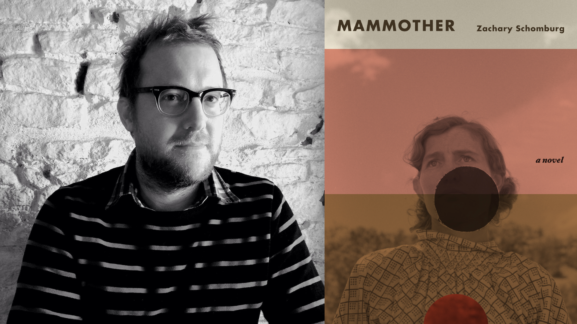 Photo of Zachary Schomburg and the cover of his novel MAMMOTHER; links to news story