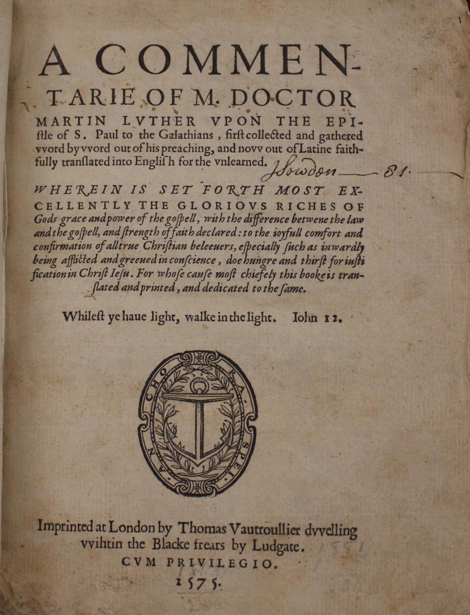 Photo of Luther's title page