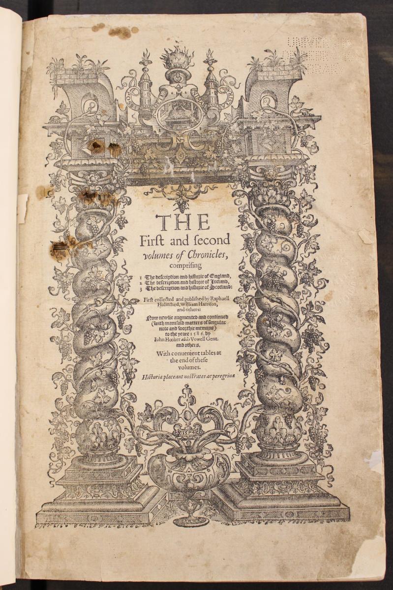Photo of Holinshed's title page