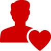person with a heart icon