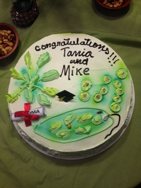 December, 2014. Tania Toruno’s PhD graduation and also Mike McConnell’s congratulations cake.