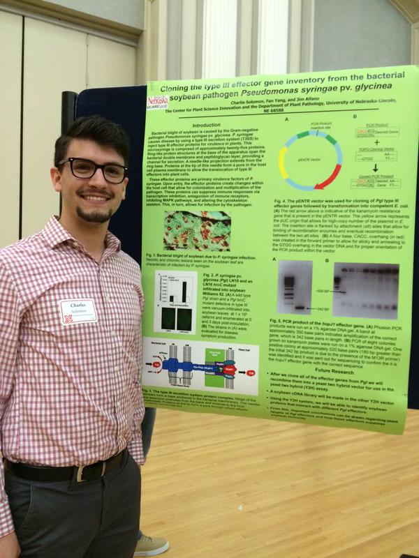 April, 2015. Undergrad Charlie Solomon presented work from my lab at the #UNL Research Fair.
