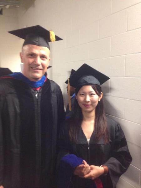 May, 2014. Dr. Alfano with Anna Joe at her Ph.D. hooding ceremony.