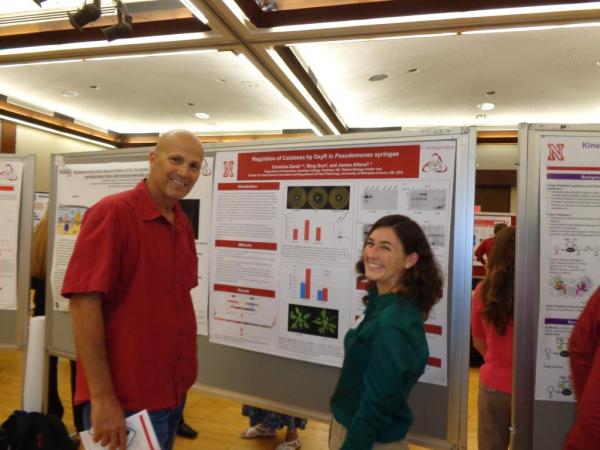 August, 2014. Saying goodbye to 2014 NSF REU Bioenergy and Redox students: PSI's Jim Alfano and student Christina Zarek.