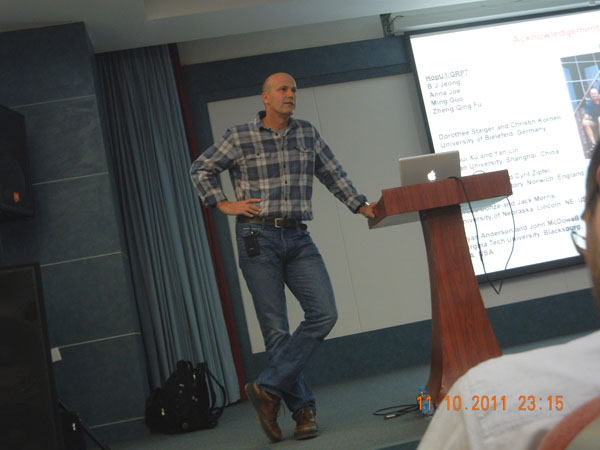 Jim Alfano giving his talk at the National Institute of Biological Sciences, Beijing China in November 2011.