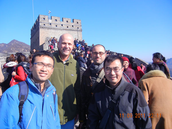 Zhibin Zhang, Jim Alfano, Cyril Zipfel, and Ming Guo at the Great Wall of China November, 2011.