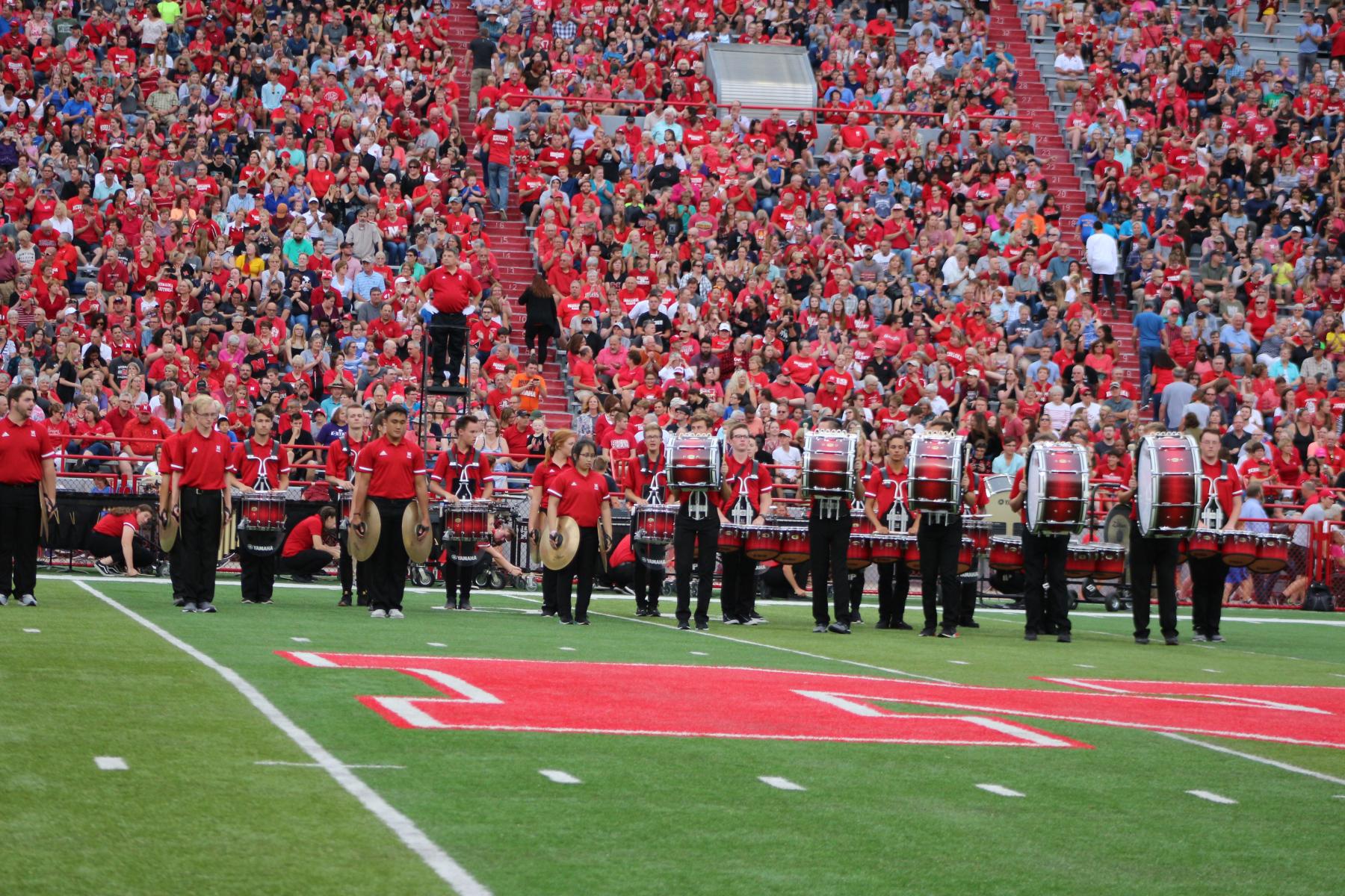 Cornhusker Marching Band Exhibition performance.