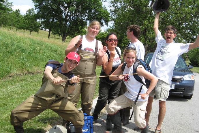Photo of students in the field