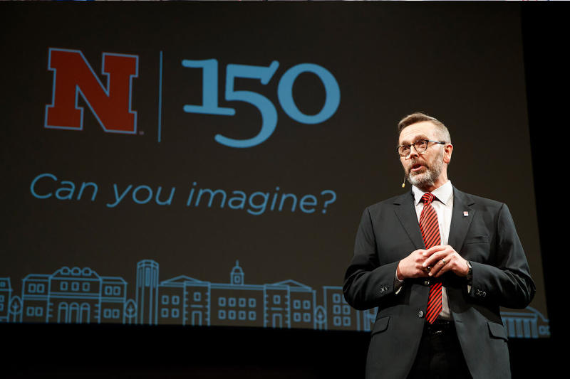 Chancellor Ronnie Green speaks at N|150 State of the University address