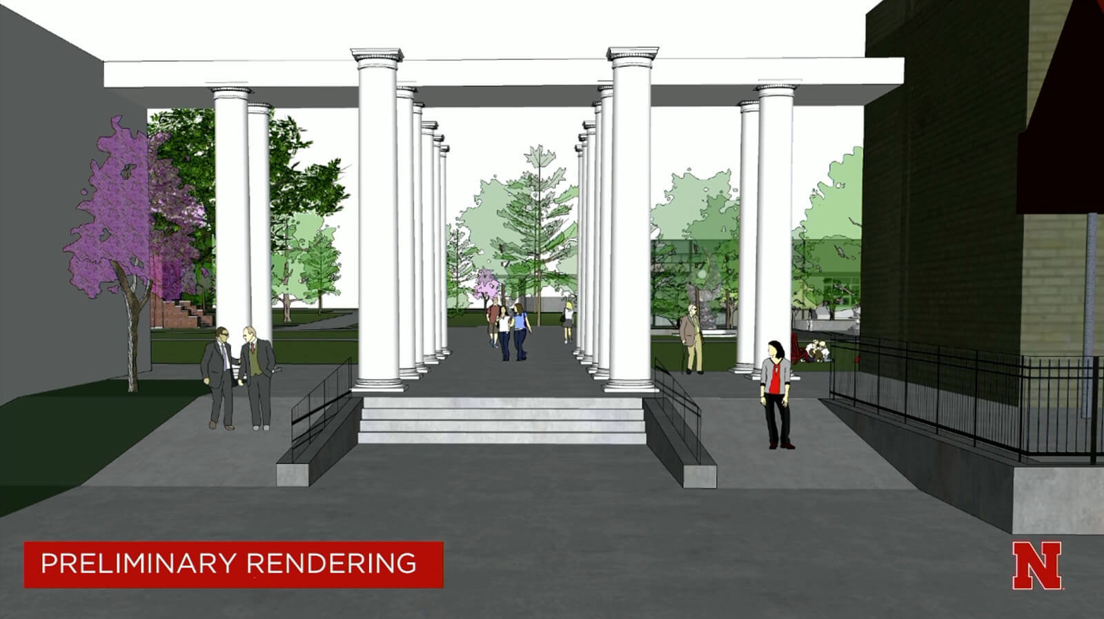 rendering of proposed new entrance to campus