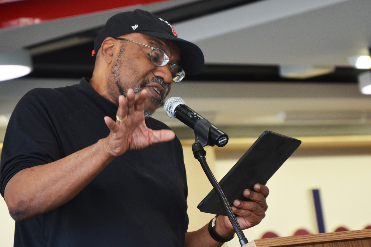 Kwame Dawes kicks off the first annual National Poetry Month celebration at UNL -
photo by Erin Chambers