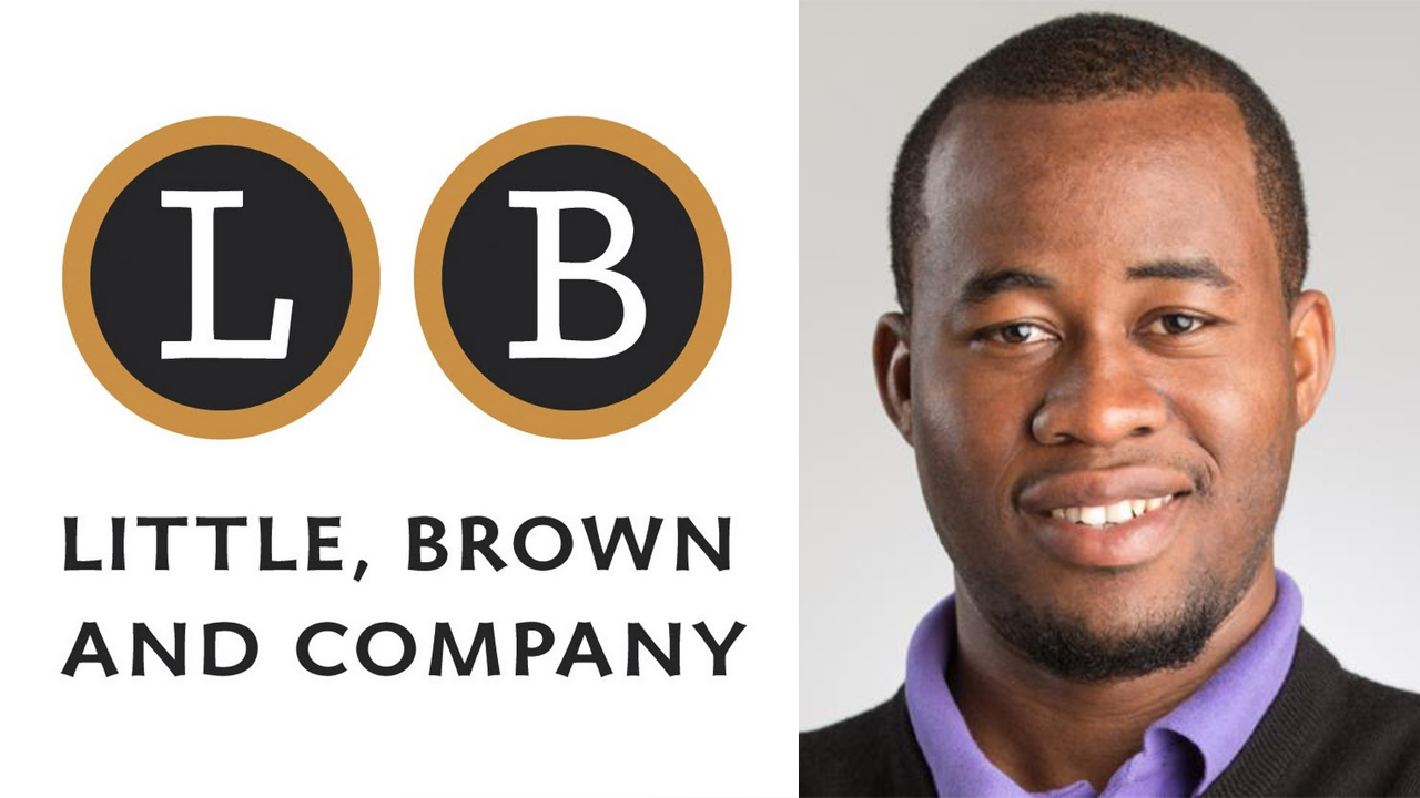 Chigozie Obioma and the Little, Brown and Company logo; links to news story