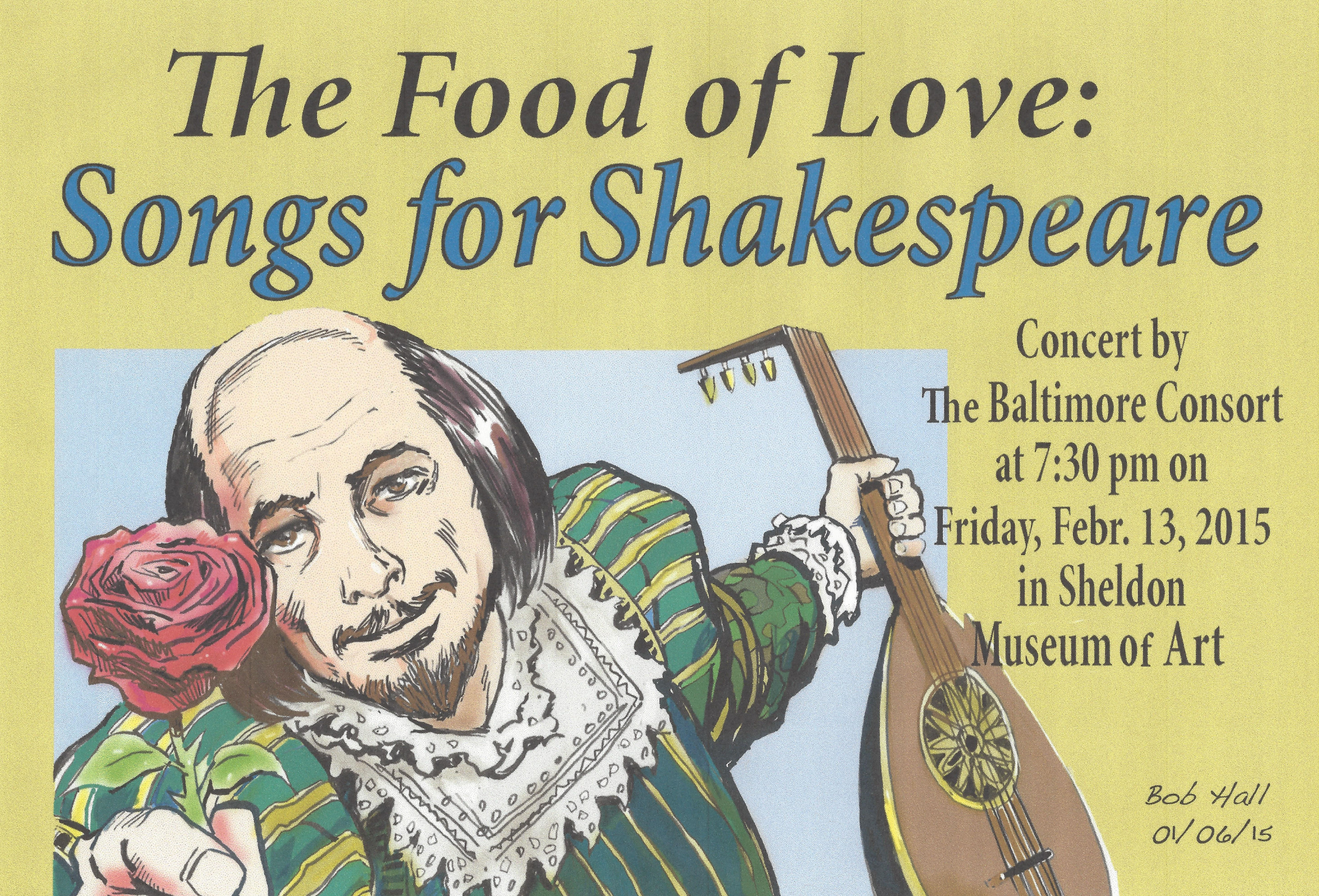 Event Flyer for the Food of Love - Songs for Shakespeare