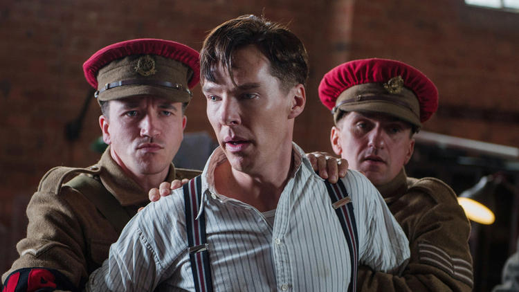 Benedict Cumberbatch stars in The Imitation Game, nominated for Best Picture in the 87th Academy Awards; links to news story