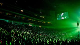 Pink fans are hit with green lights during the artist's performance at Pinnacle Bank Arena.