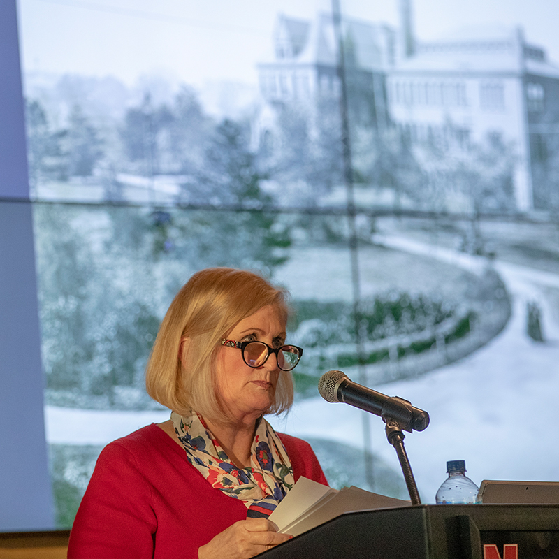 Kay Logan-Peters giving her Chancellor's Distinguished Lecture