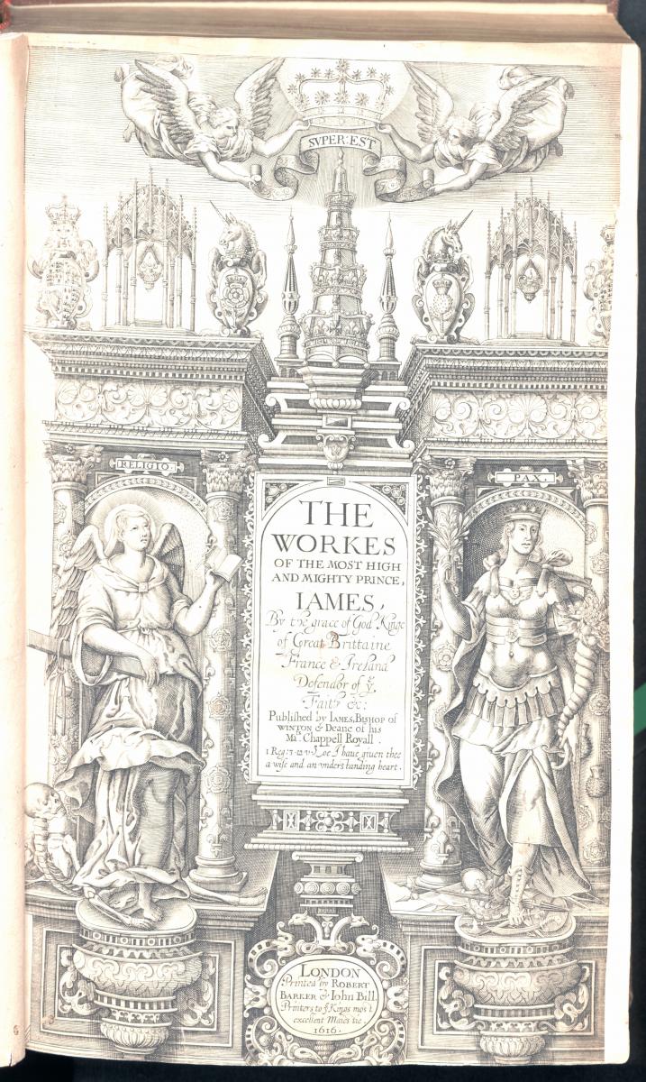 Photo of title page to James I's works