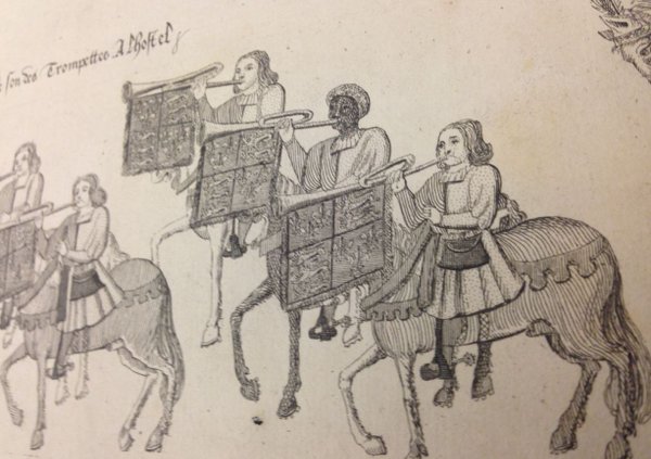 Prof. Carole Levin was thrilled to discover this image of Moorish trumpeter John Blanke with her class today!