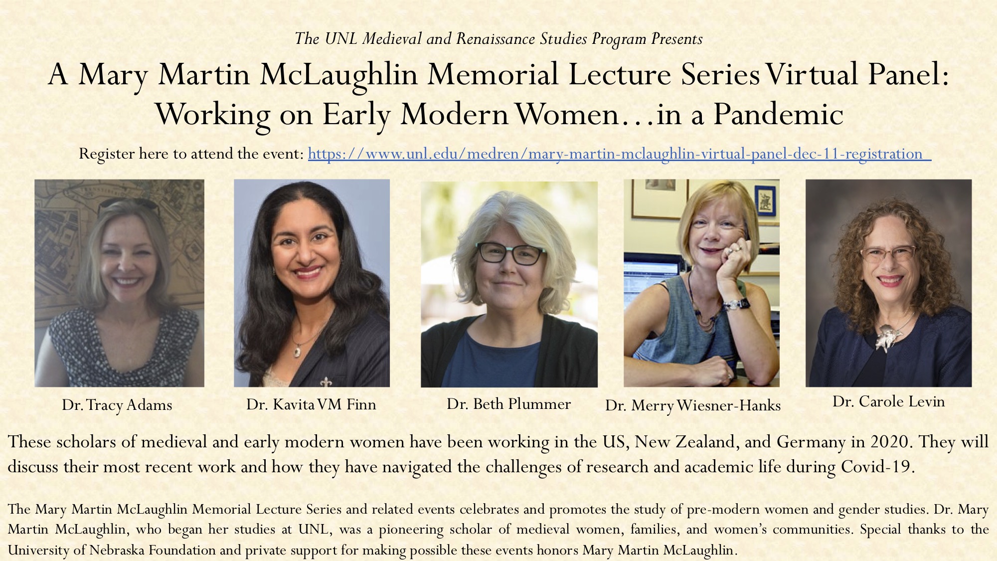 Mary Martin McLaughin Memorial Lecture Series Virtual Panel: Dec. 11 2020