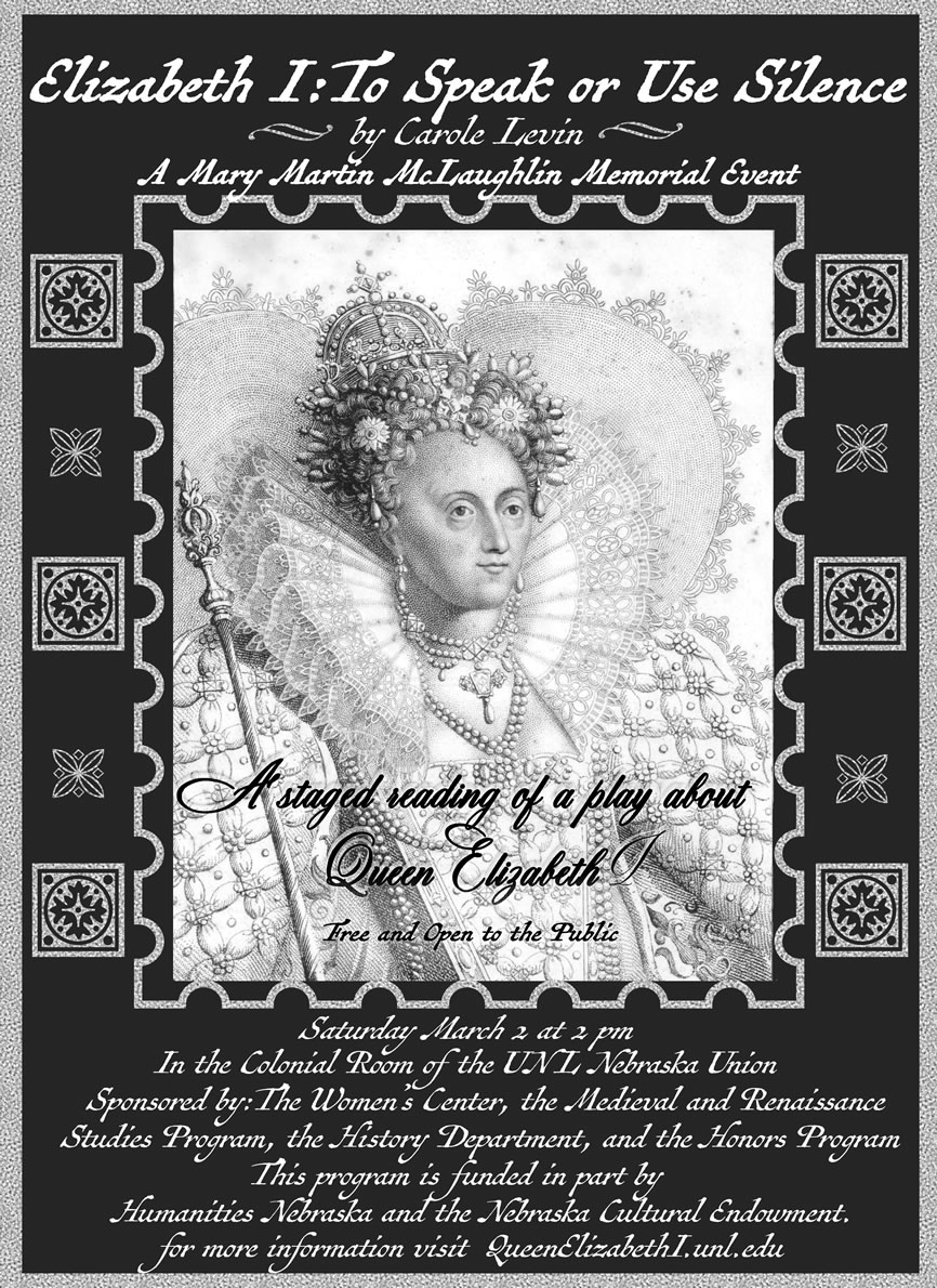 Staged reading of "Elizabeth I: To Speak or Use Silence" is March 2