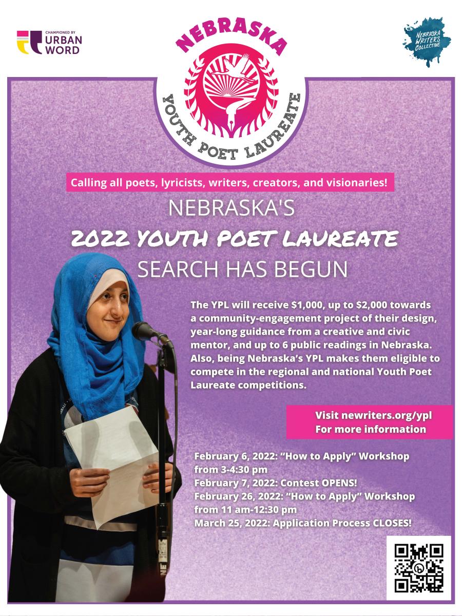 Poster for youth poet laureate search - see text below