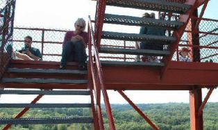 Writers on the Lookout tower, Platte River State Park