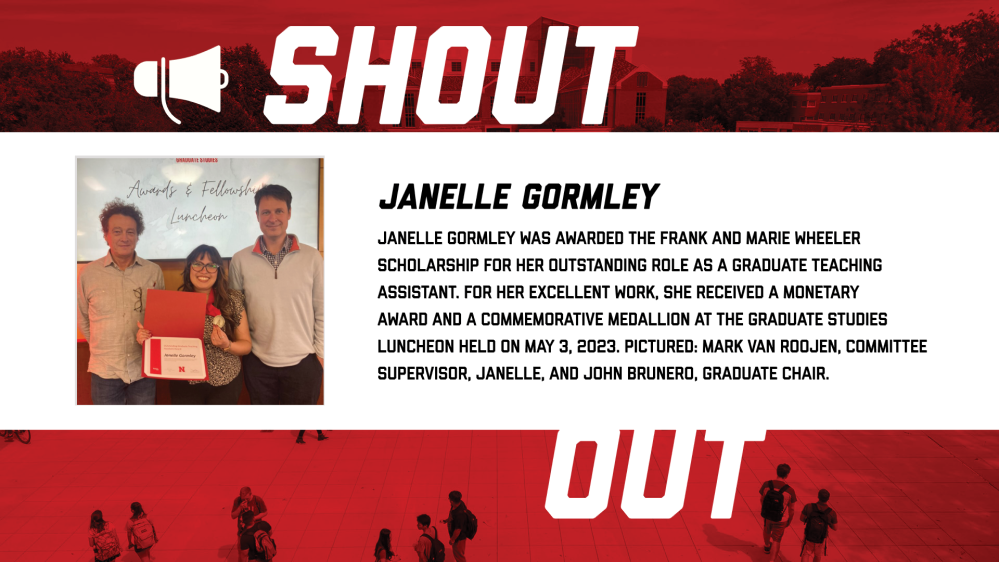 Janelle Gormley receives Graduate Teaching Assistant Award
