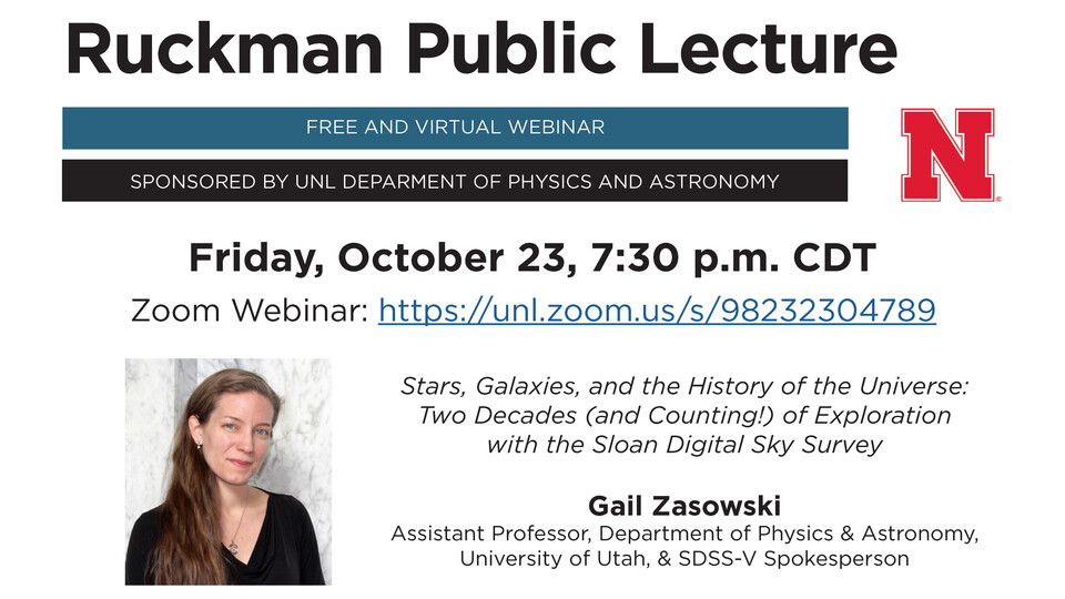 Virtual events include Sloan Digital Sky Survey spokeswoman