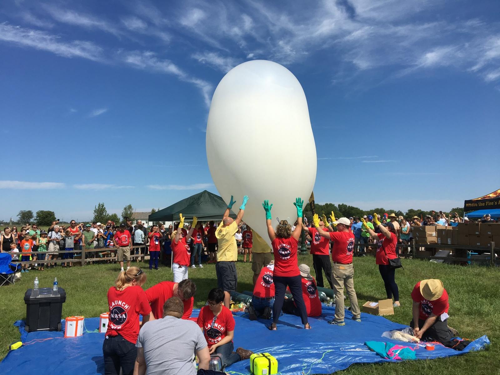 Researchers launch a high altitude balloon