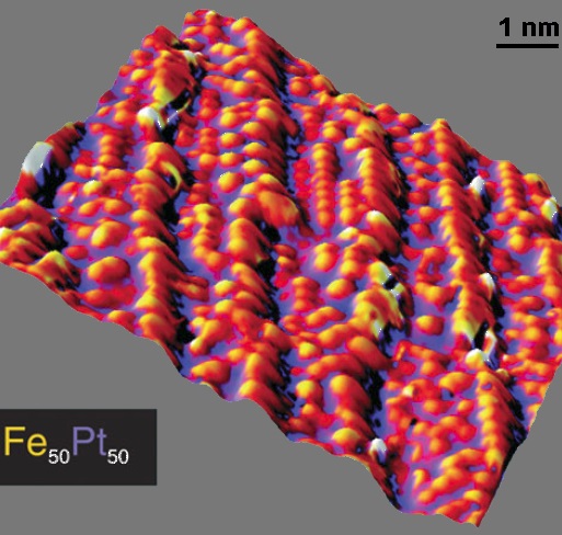 Depiction of a thin layer of Fe50Pt50 from Axel Ender's lab