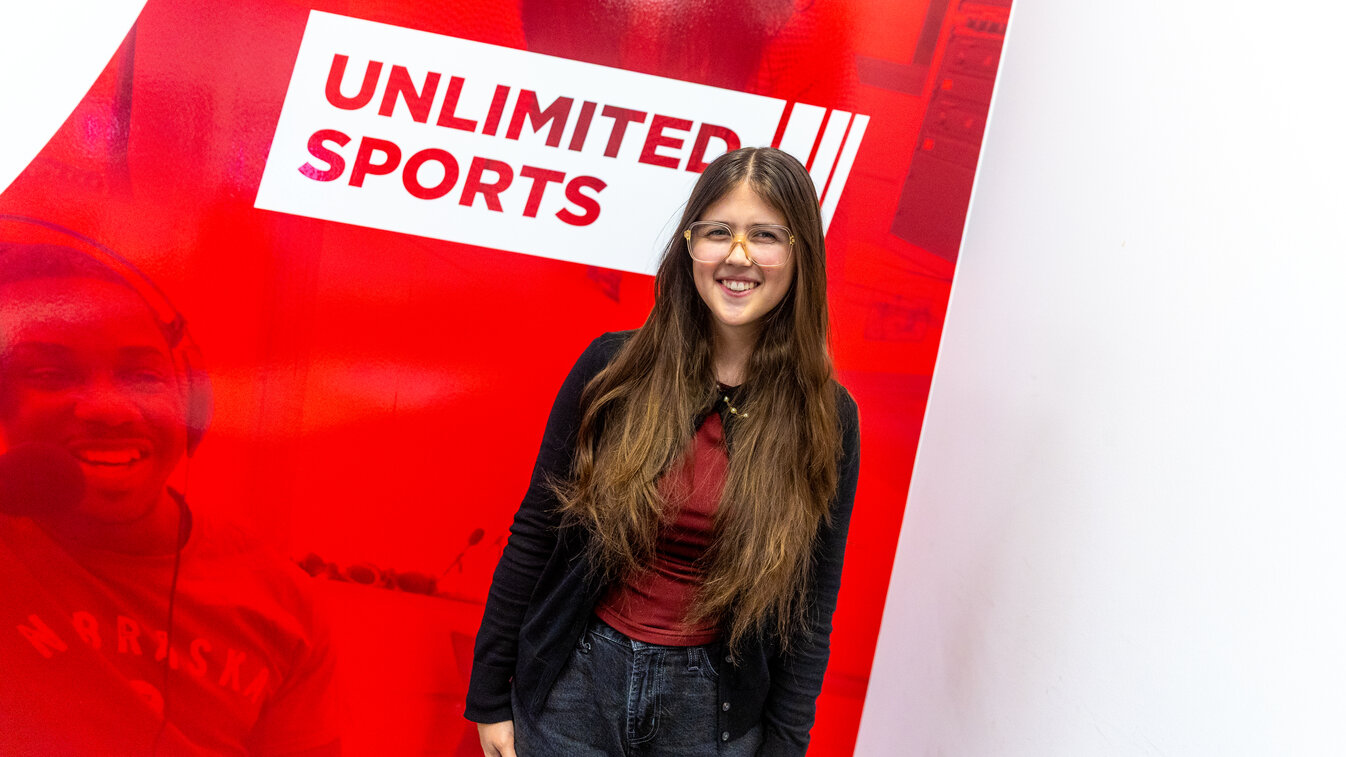 Izzy Lewis is one of the student leads in CoJMC's Unlimited Sports. 