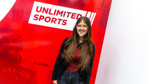 Izzy Lewis is one of the student leads in CoJMC's Unlimited Sports. 