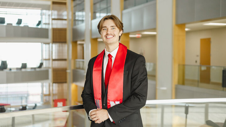 Jackson Harvey, an accounting graduate from Underwood, Iowa, plans to work as an accountant and internal auditor at Kiewit in January.