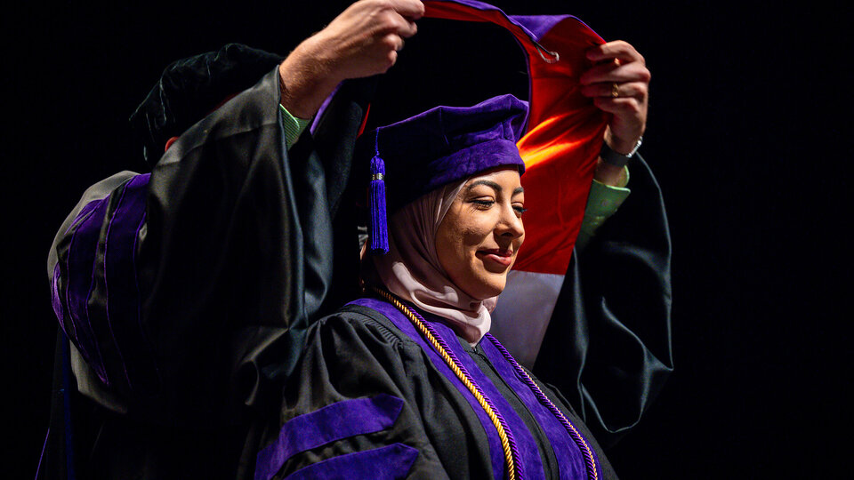 College of law student at commencement