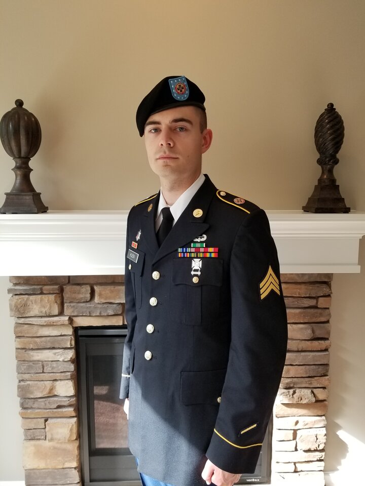 Brett pictured here in full dress uniform. 