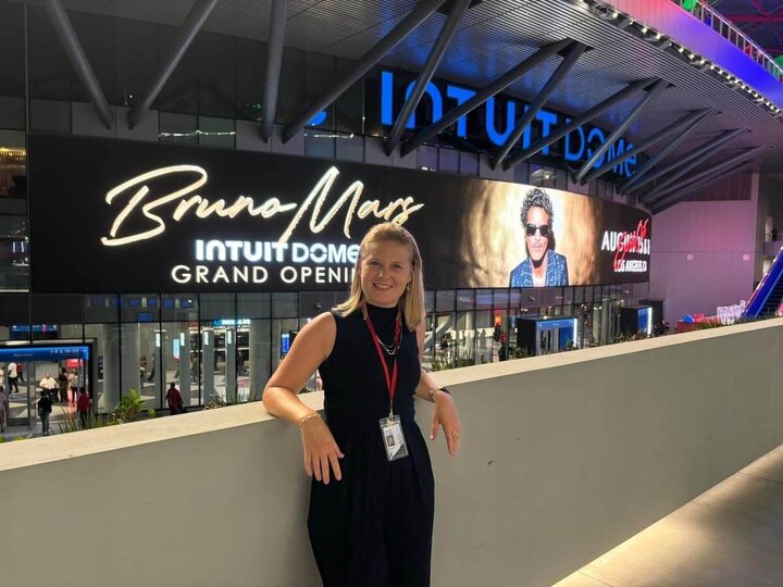 Celebrating the grand opening of Intuit Dome with a Bruno Mars concert on August 15, 2024