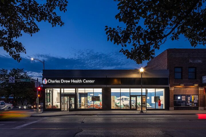 An exterior photo of Charles Drew Healthcare Clinic in Benson