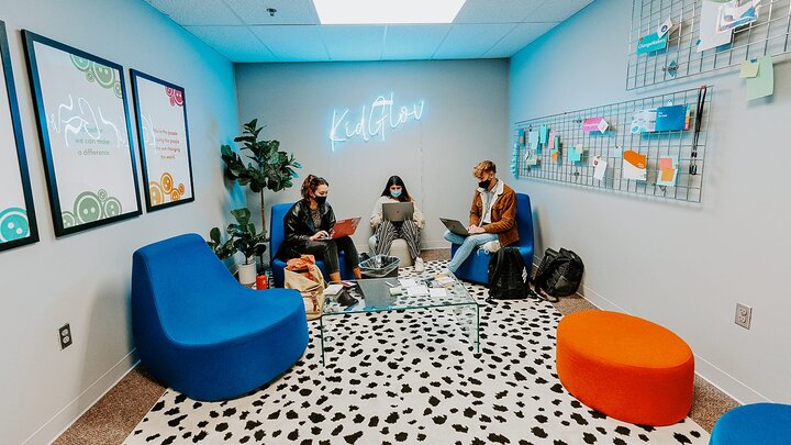 Students work in the College of Journalism Experience Lab