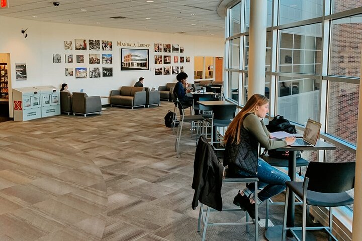 Students study in the Mandala Lounge in the Gaughan Center