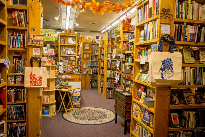 Books line the shelves of A Novel Idea bookstore