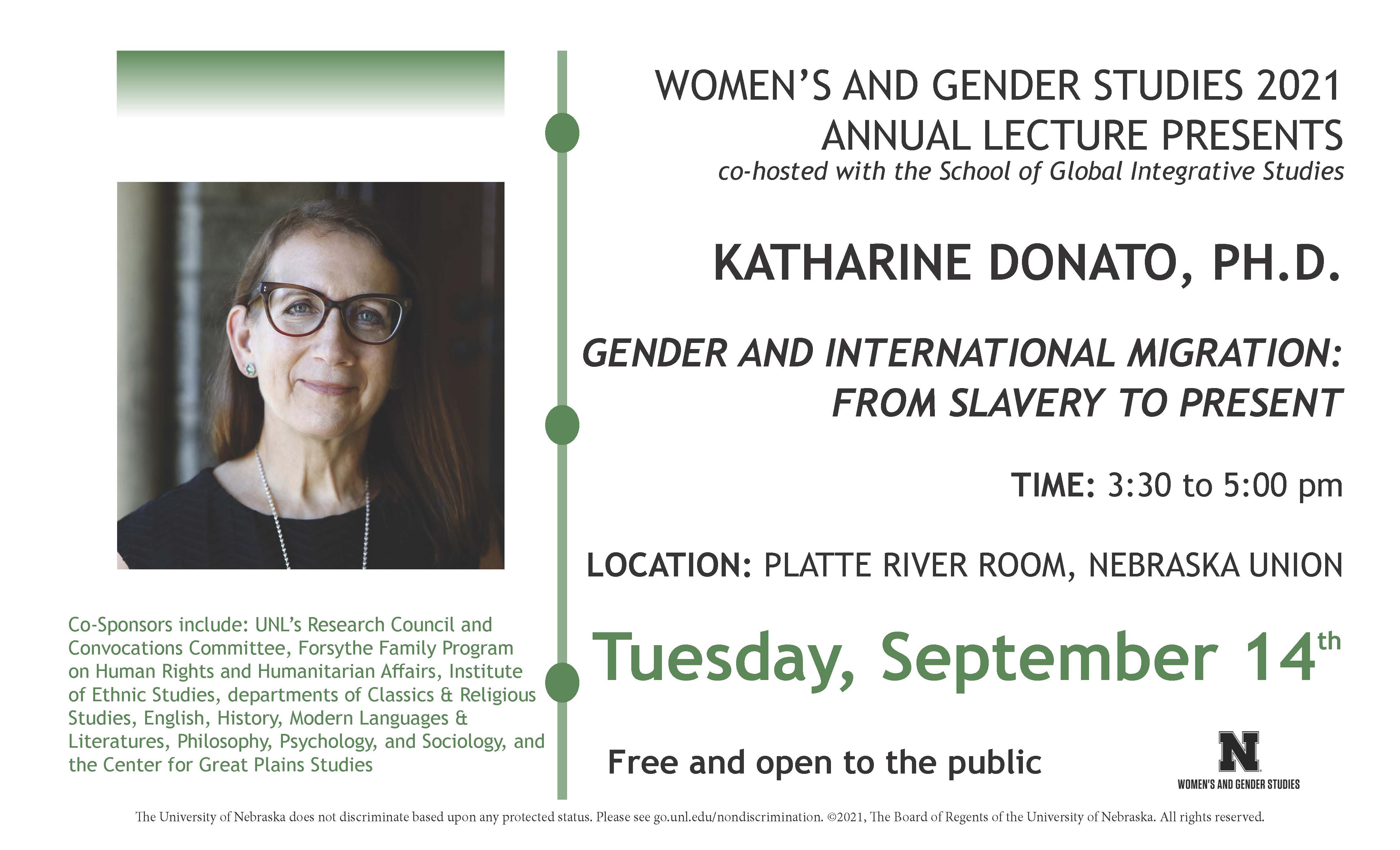 Donato to give WGS annual lecture Sept. 14