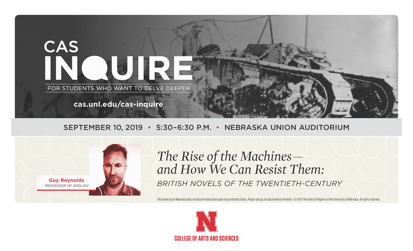 CAS Inquire launches with Sept. 10 lecture by Guy Reynolds